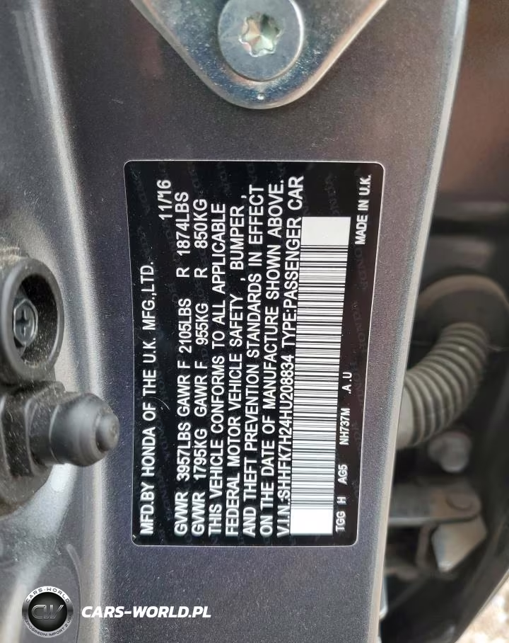 2017 Honda Civic Lx VIN:SHHFK7H24HU208834 - 13