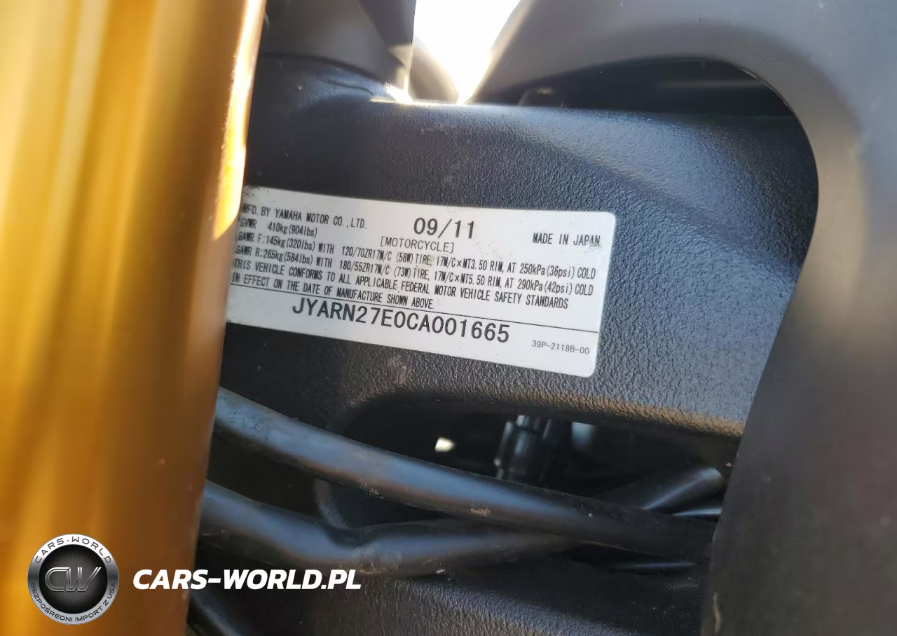 2012 Yamaha Fz8 N VIN:JYARN27E0CA001665 - 9
