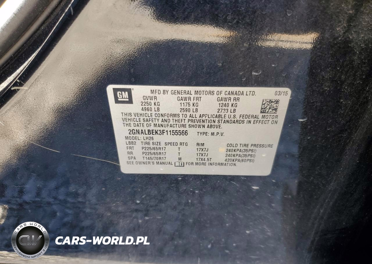 2015 Chevrolet Equinox Lt VIN:2GNALBEK3F1155566 - 13