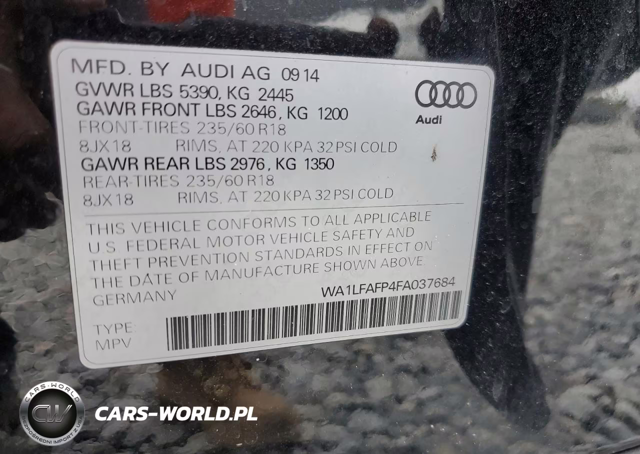 2015 Audi Q5 Premium Plus VIN:WA1LFAFP4FA037684 - 13