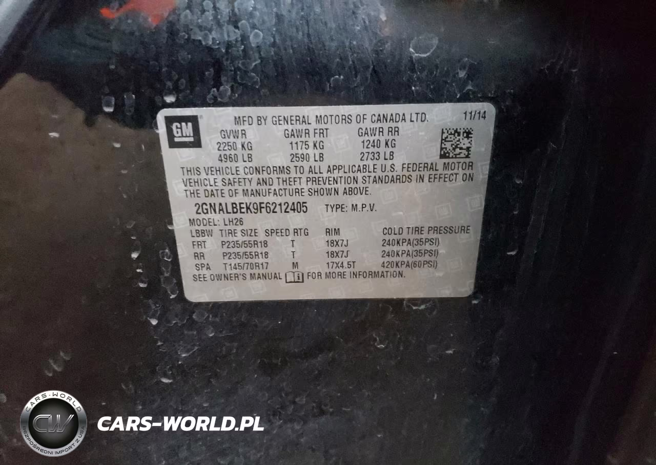 2015 Chevrolet Equinox Lt VIN:2GNALBEK9F6212405 - 13