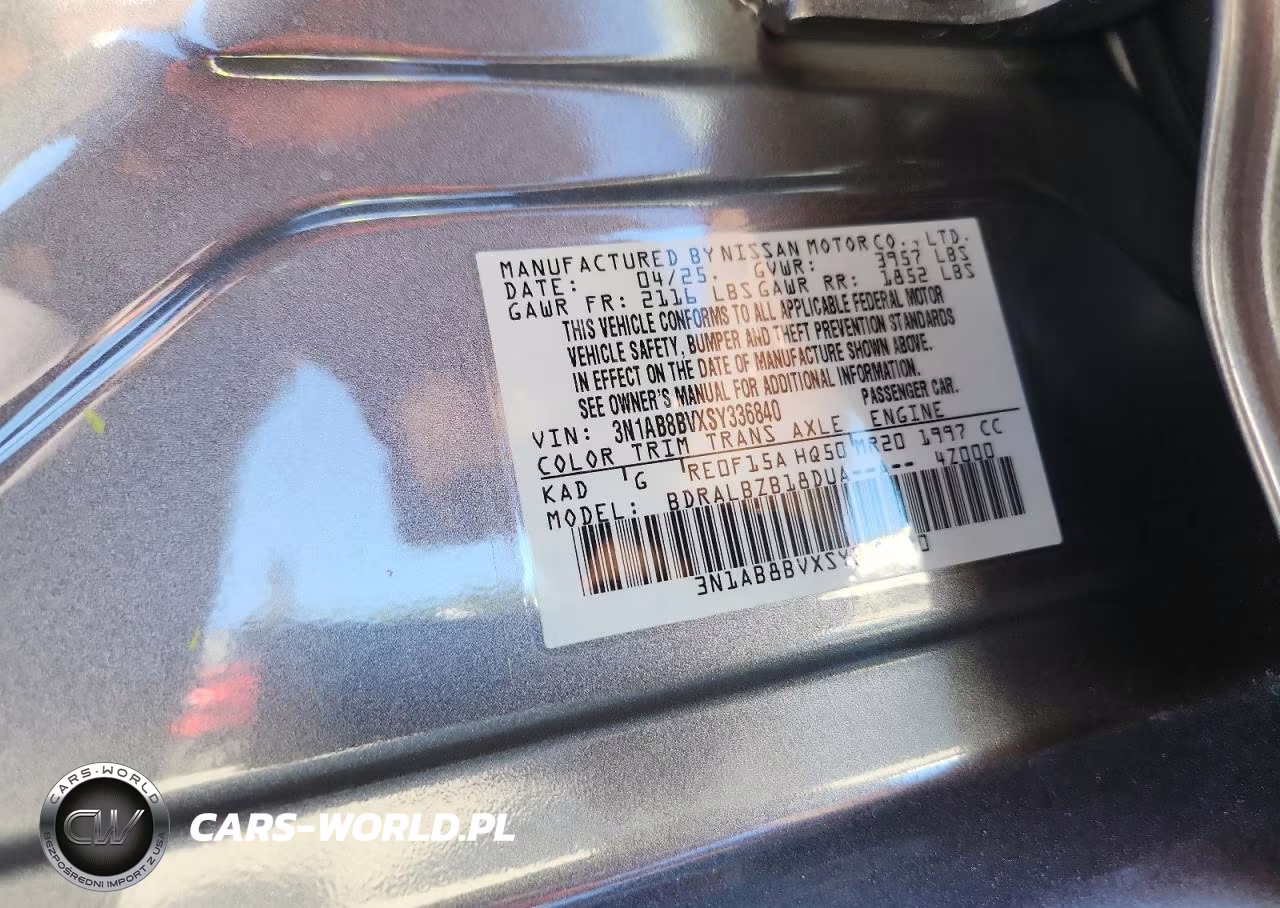 2025 Nissan Sentra S VIN:3N1AB8BVXSY336840 - 12