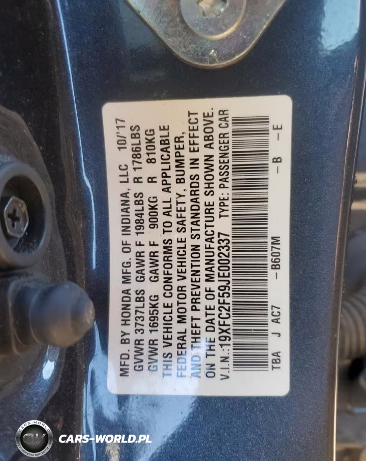 2018 Honda Civic Lx VIN:19XFC2F59JE002337 - 12