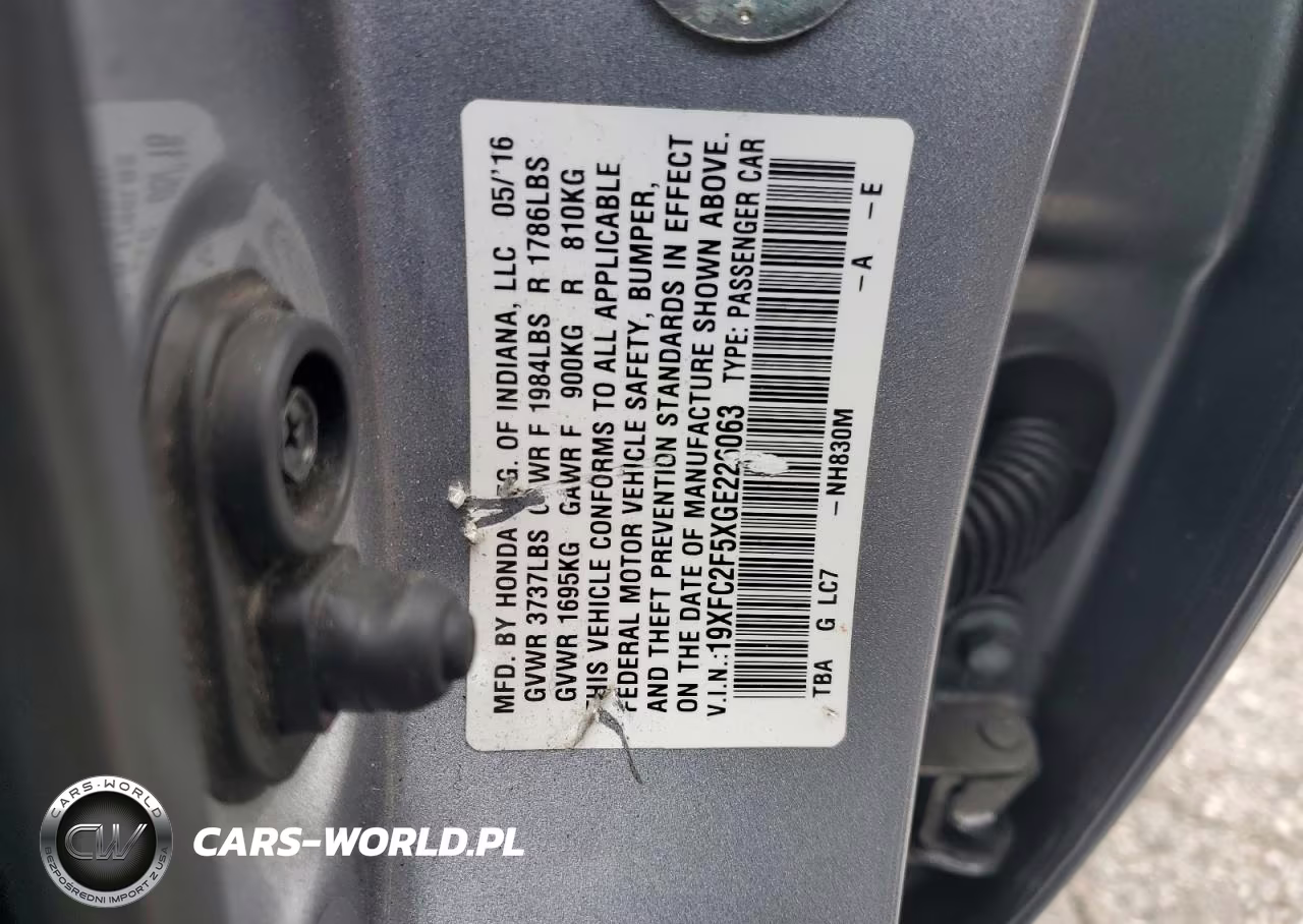 2016 Honda Civic Lx VIN:19XFC2F5XGE226063 - 13