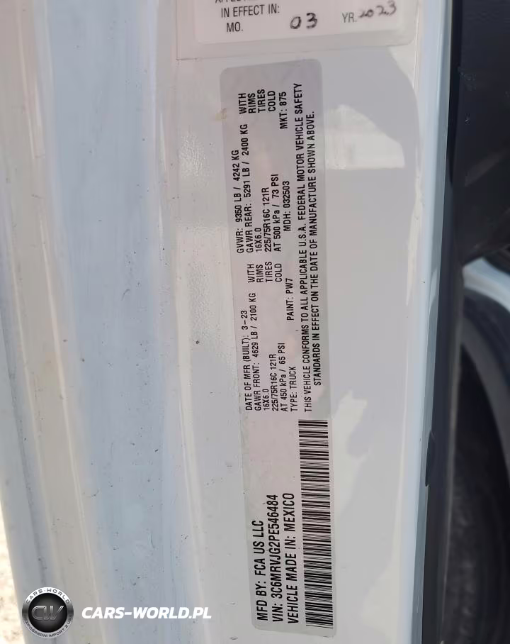 2023 Ram Promaster 3500 3500 High VIN:3C6MRVJG2PE546484 - 13