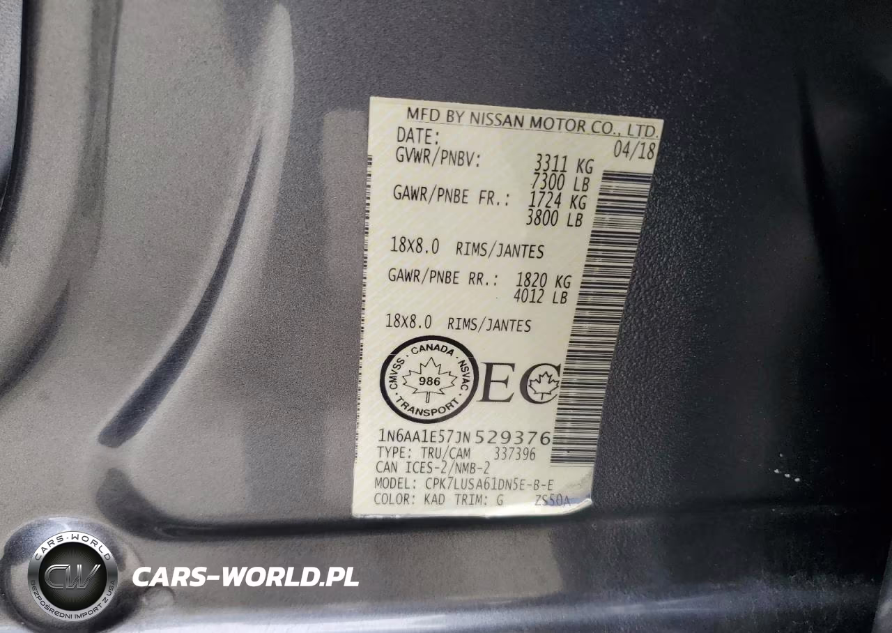 2018 Nissan Titan VIN:1N6AA1E57JN529376 - 12
