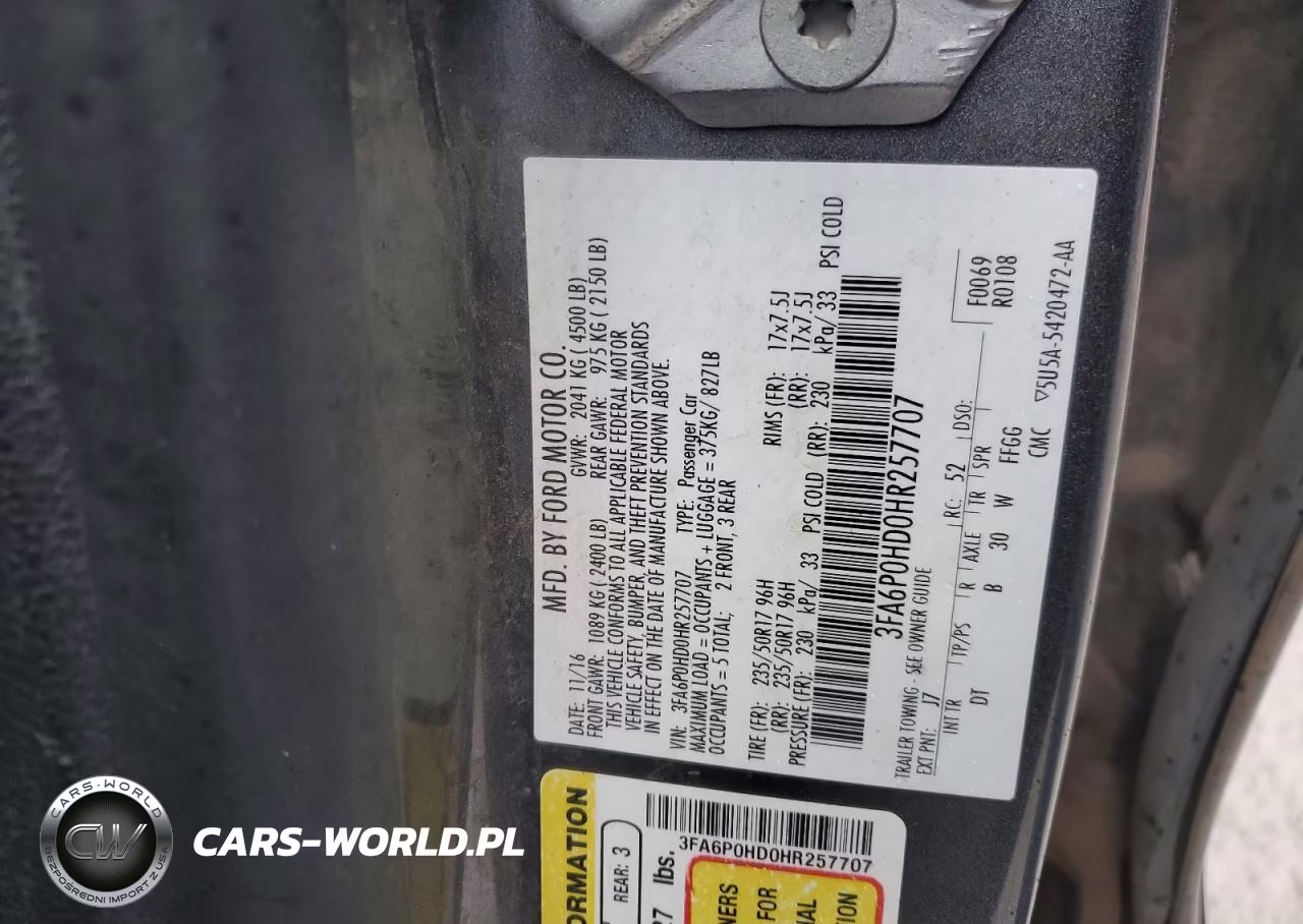 2017 Ford Fusion Se VIN:3FA6P0HD0HR257707 - 12