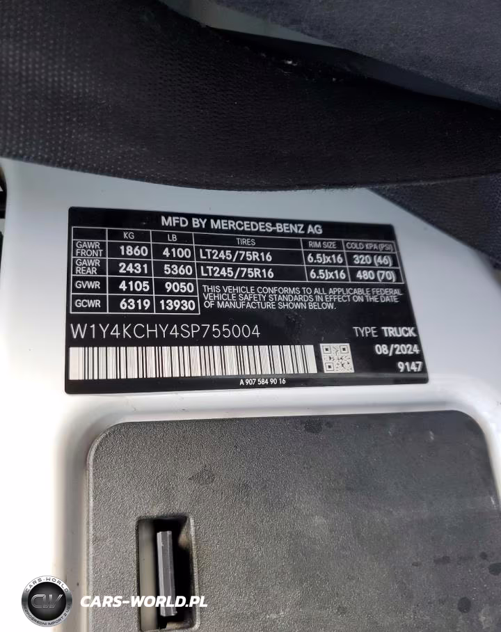2025 Mercedes Benz Sprinter 2500 Delivery Van VIN:W1Y4KCHY4SP755004 - 13