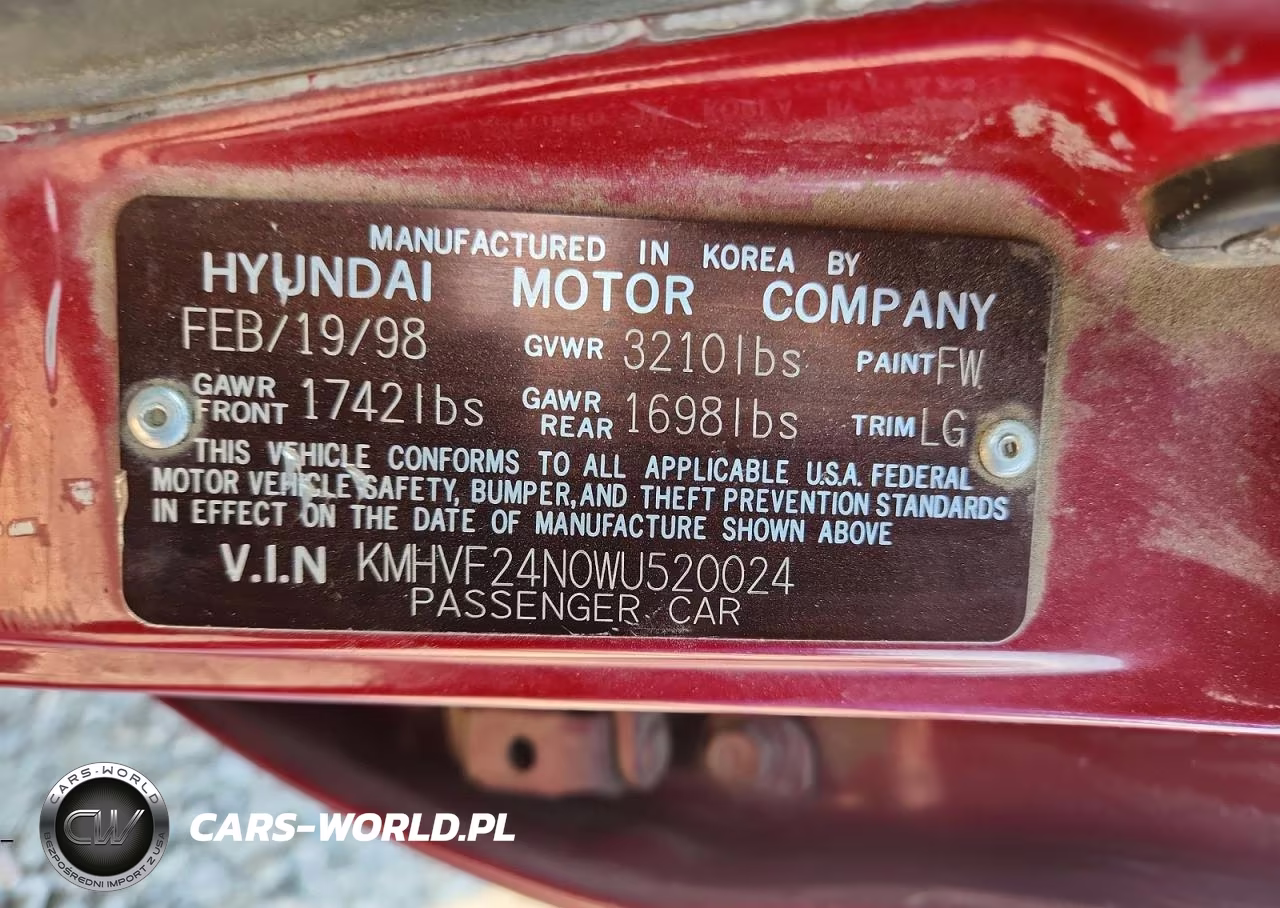 1998 Hyundai Accent Gl VIN:KMHVF24N0WU520024 - 13