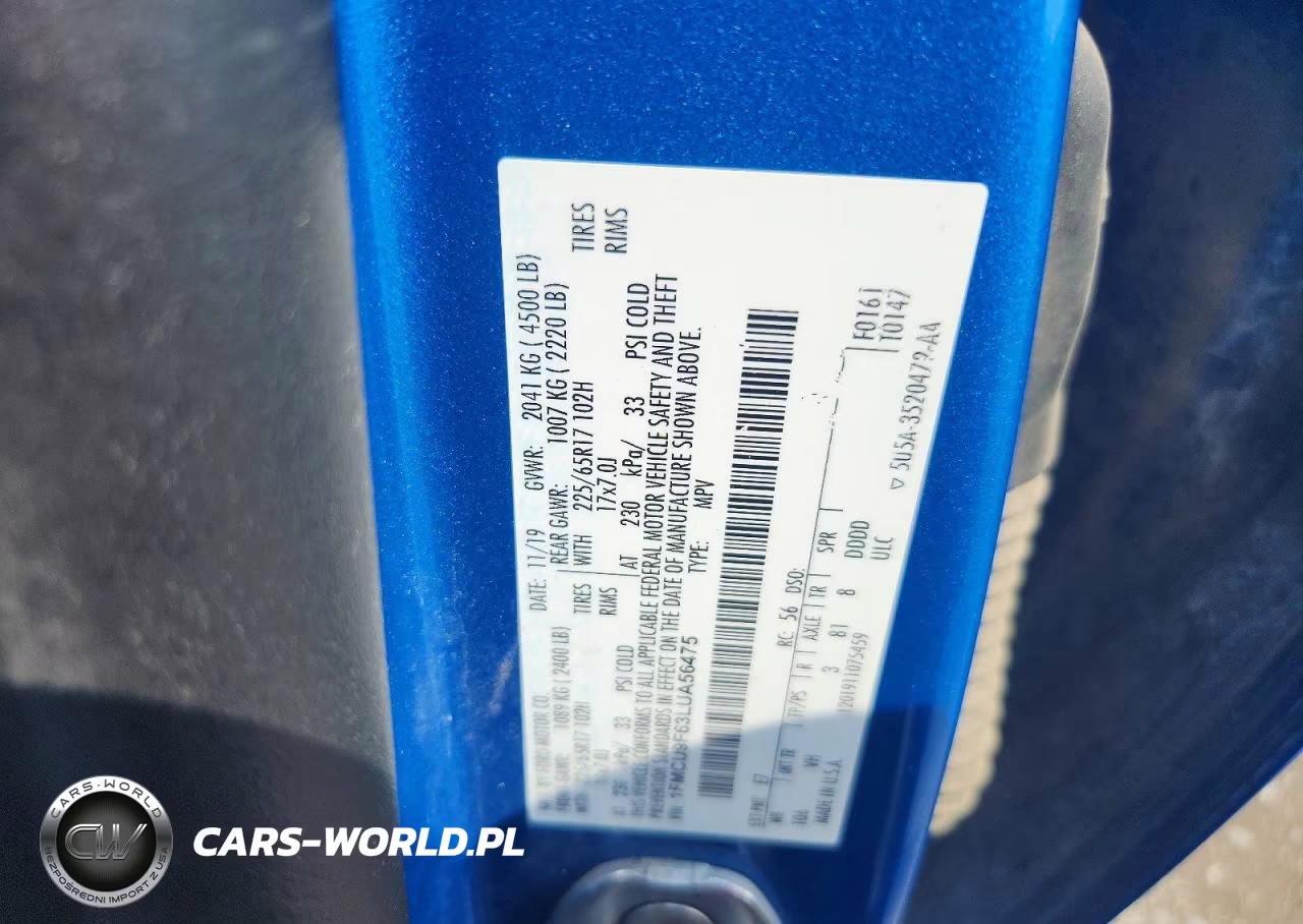 2020 Ford Escape S VIN:1FMCU9F63LUA56475 - 12
