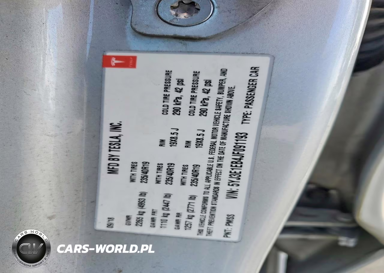 2018 Tesla Model 3 VIN:5YJ3E1EB4JF091193 - 13