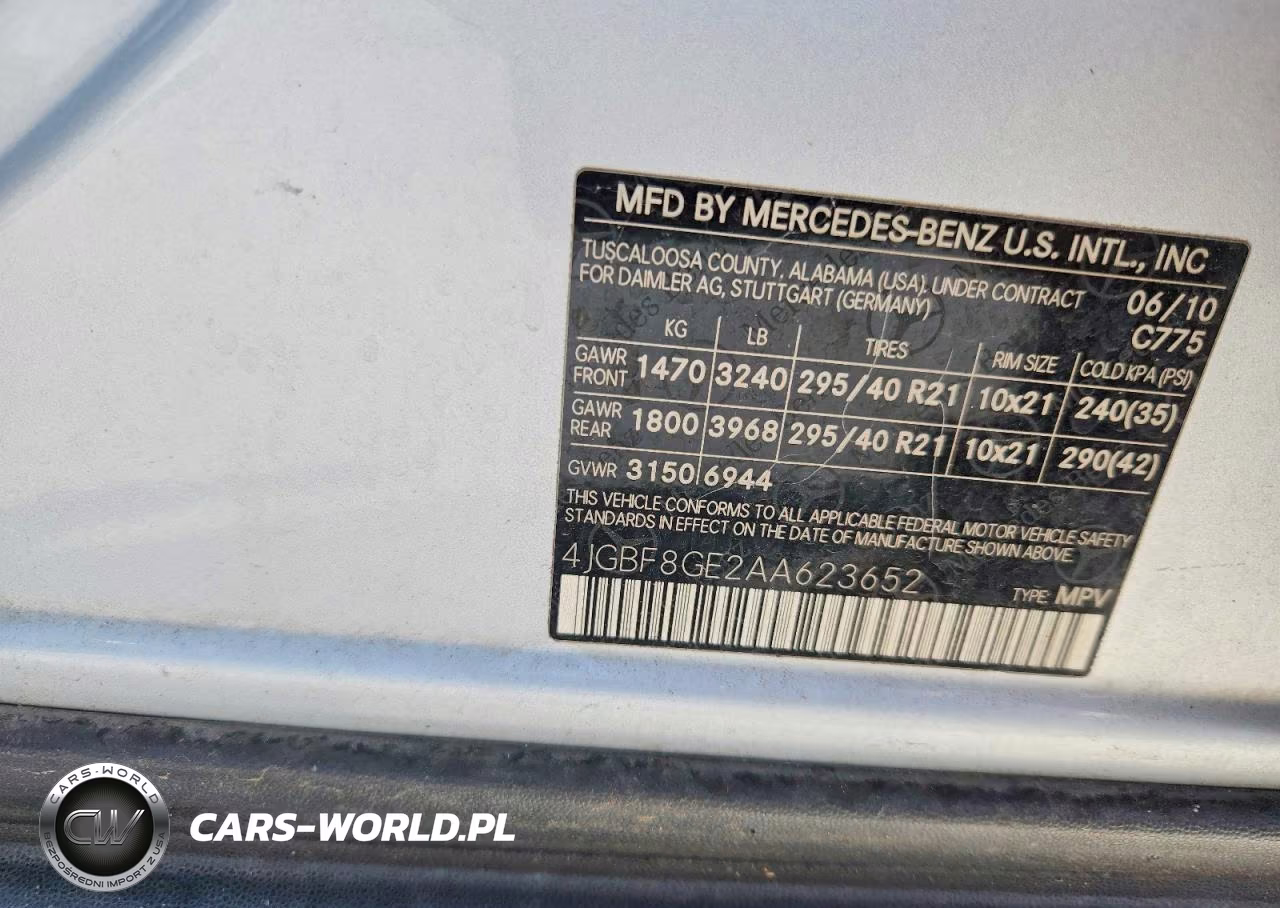 2010 Mercedes-Benz Gl 550 4Matic VIN:4JGBF8GE2AA623652 - 13