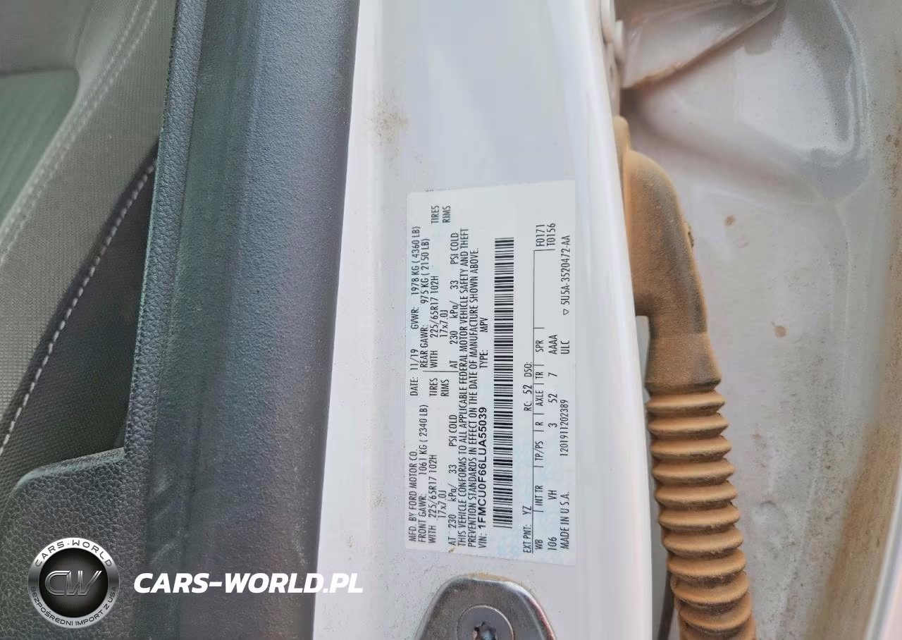 2020 Ford Escape S VIN:1FMCU0F66LUA55039 - 13