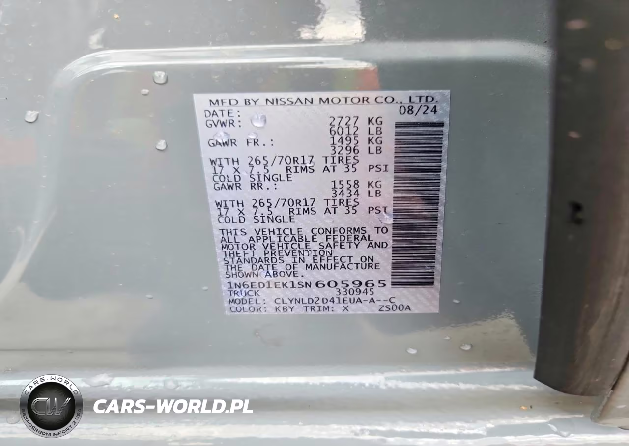 2025 Nissan Frontier Pro-4X VIN:1N6ED1EK1SN605965 - 12