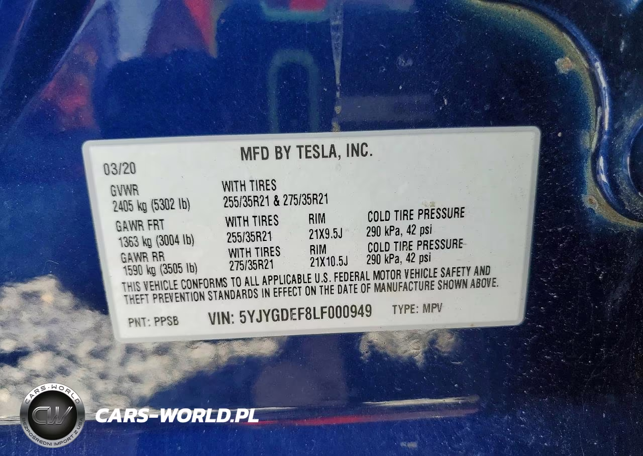 2020 Tesla Model Y VIN:5YJYGDEF8LF000949 - 12