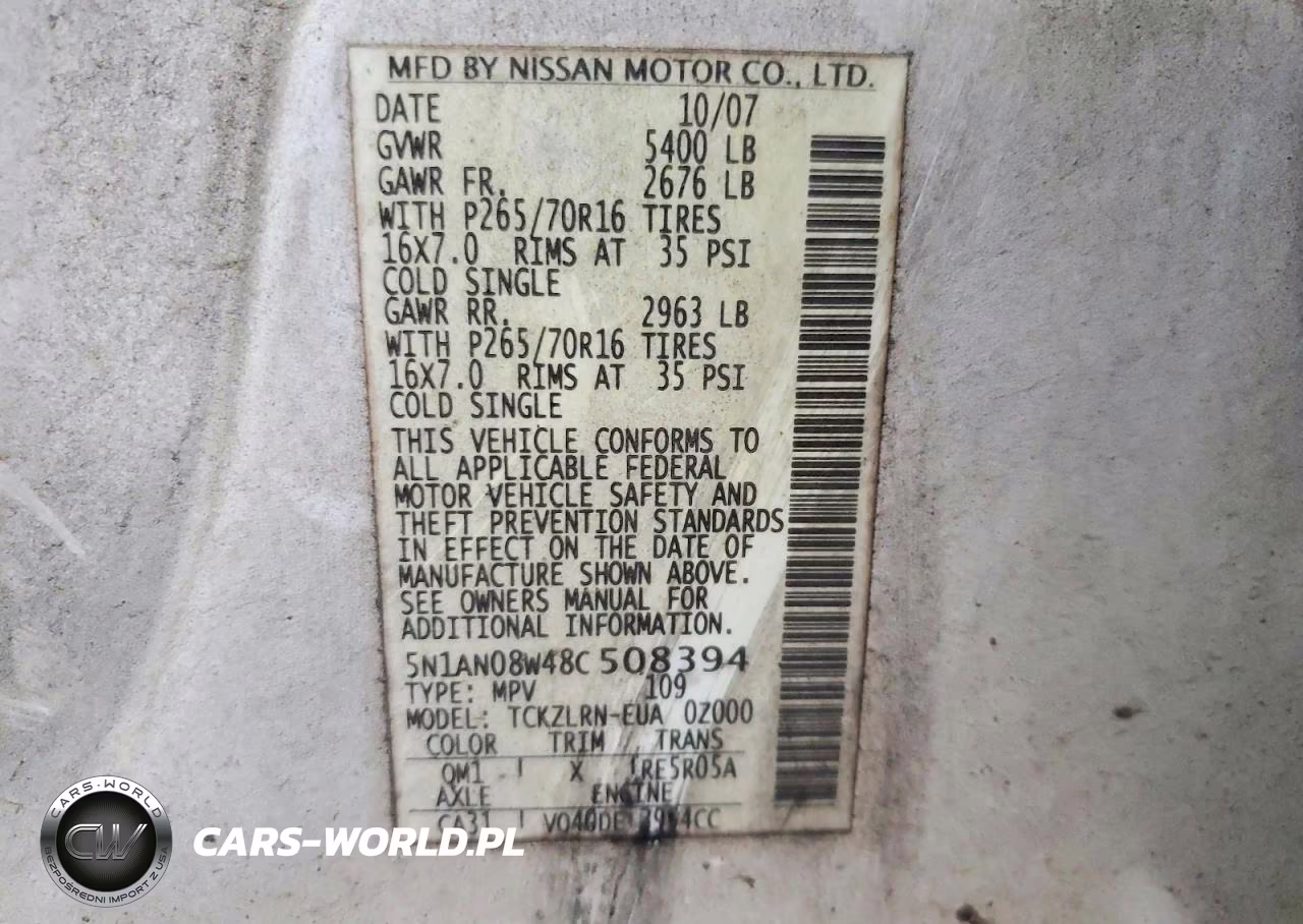 2008 Nissan Xterra X VIN:5N1AN08W48C508394 - 13