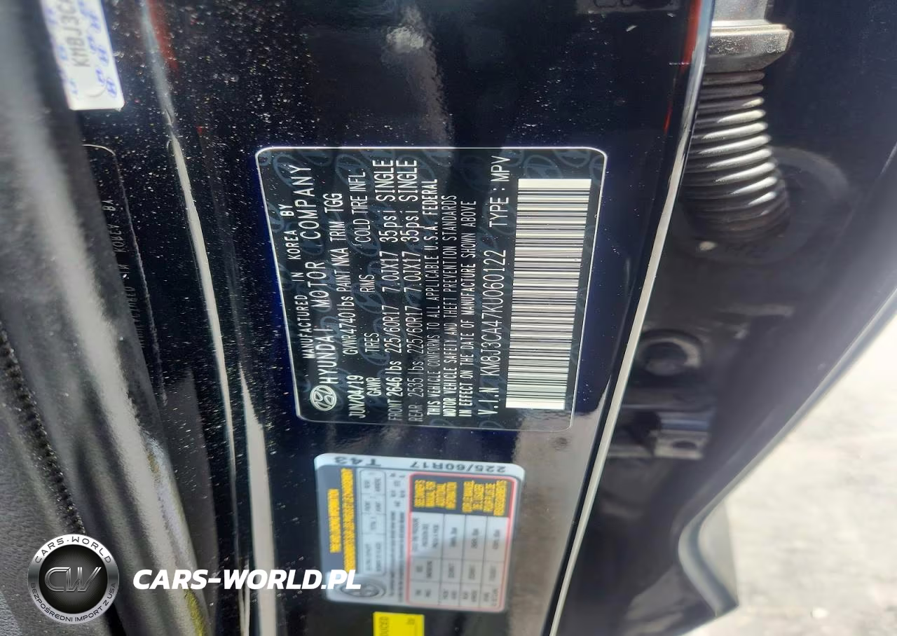 2019 Hyundai Tucson Value VIN:KM8J3CA47KU060122 - 12