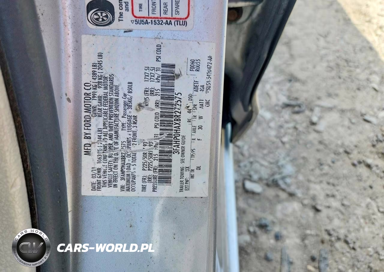 2011 Ford Fusion Se VIN:3FAHP0HAXBR272575 - 12
