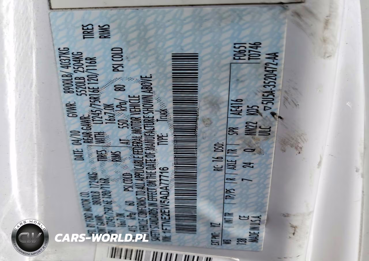 2010 Ford Econoline E250 Van VIN:1FTNE2EW5ADA77716 - 13