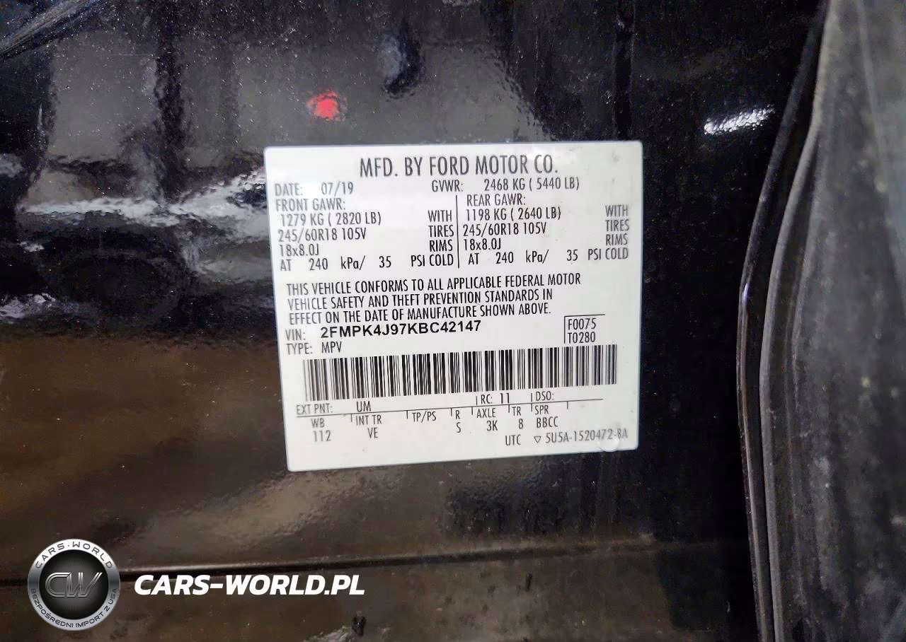 2019 Ford Edge Sel VIN:2FMPK4J97KBC42147 - 13