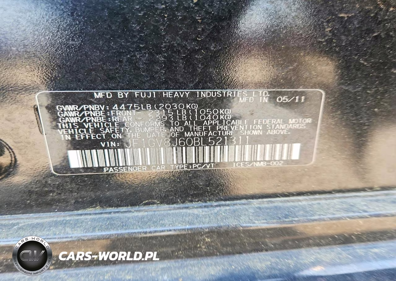 2011 Subaru Impreza Wrx Sti VIN:JF1GV8J60BL521311 - 13
