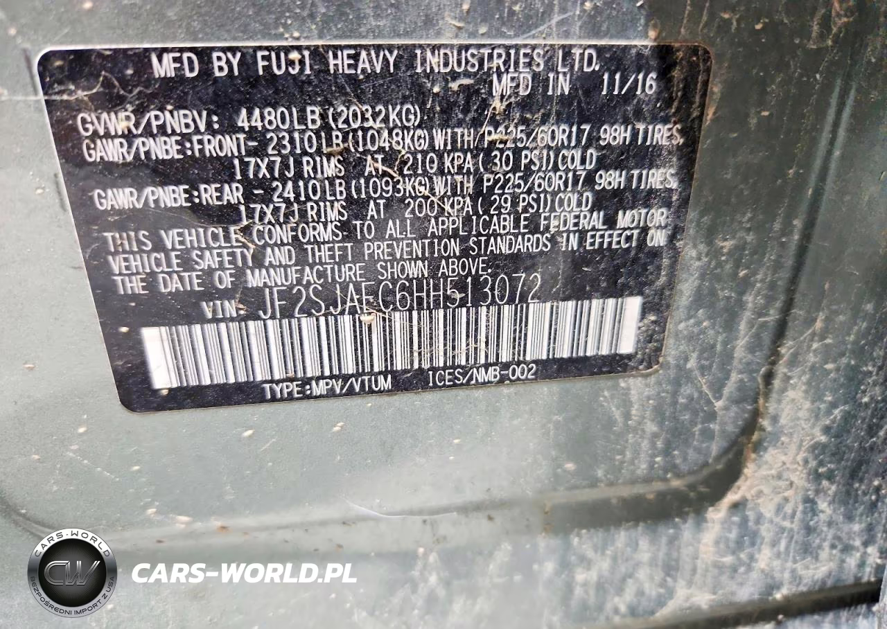 2017 Subaru Forester 2.5I Premium VIN:JF2SJAEC6HH513072 - 13