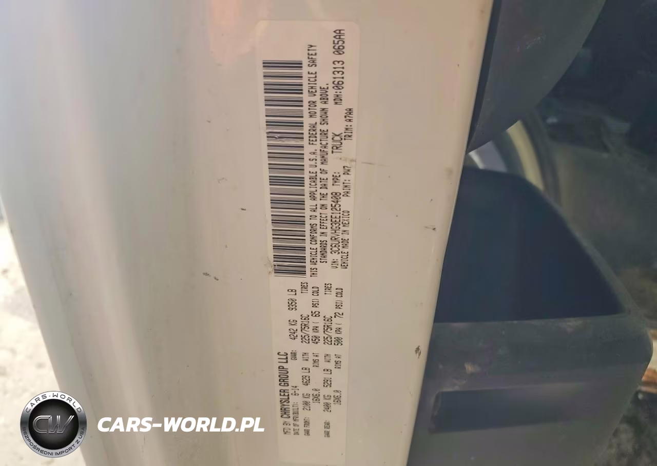 2014 Ram Promaster 3500 3500 High VIN:3C6URVHG3EE125408 - 14