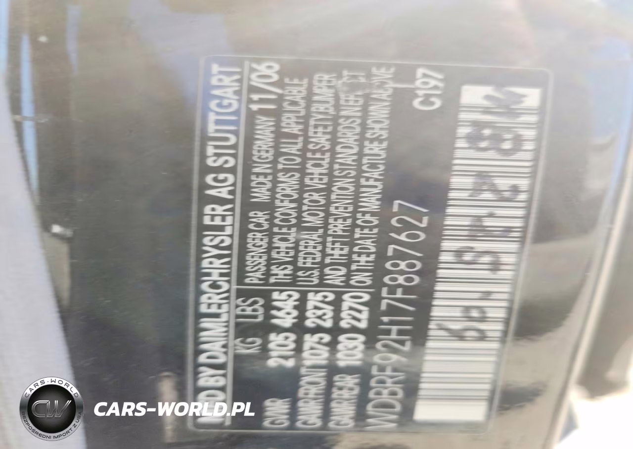 2007 Mercedes-Benz C 280 4Matic VIN:WDBRF92H17F887627 - 12