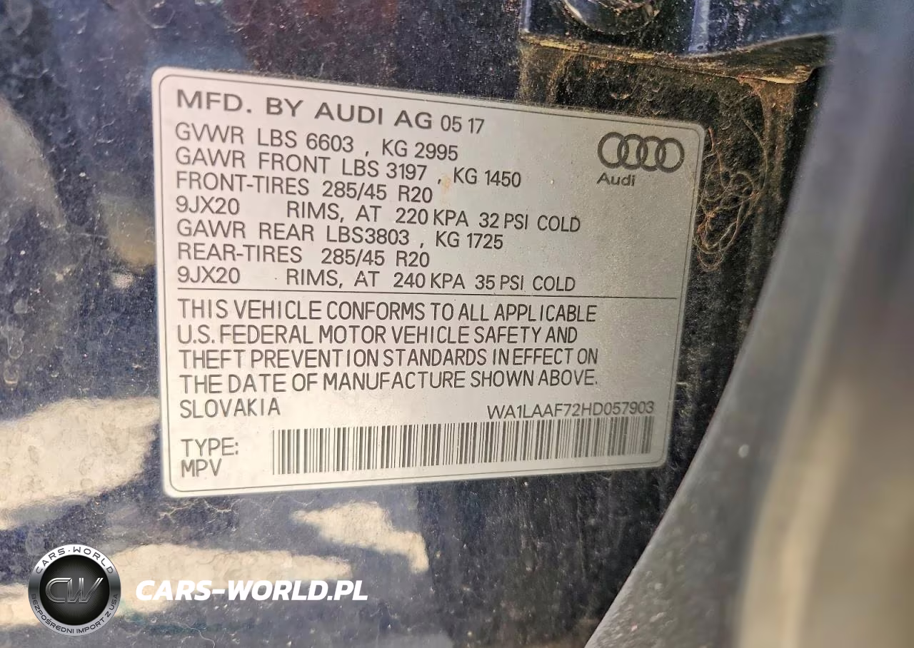 2017 Audi Q7 Premium Plus VIN:WA1LAAF72HD057903 - 13
