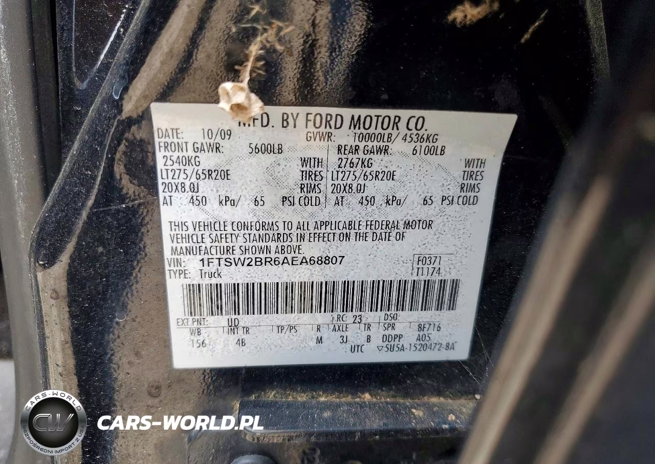 2010 Ford F250 Super Duty VIN:1FTSW2BR6AEA68807 - 12