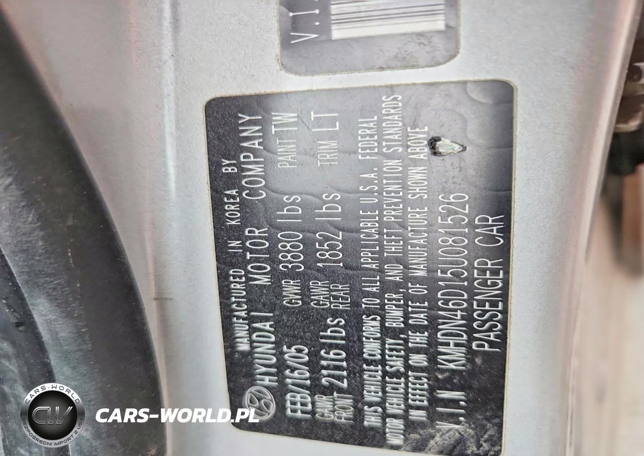 2005 Hyundai Elantra Gls VIN:KMHDN46D15U081526 - 12