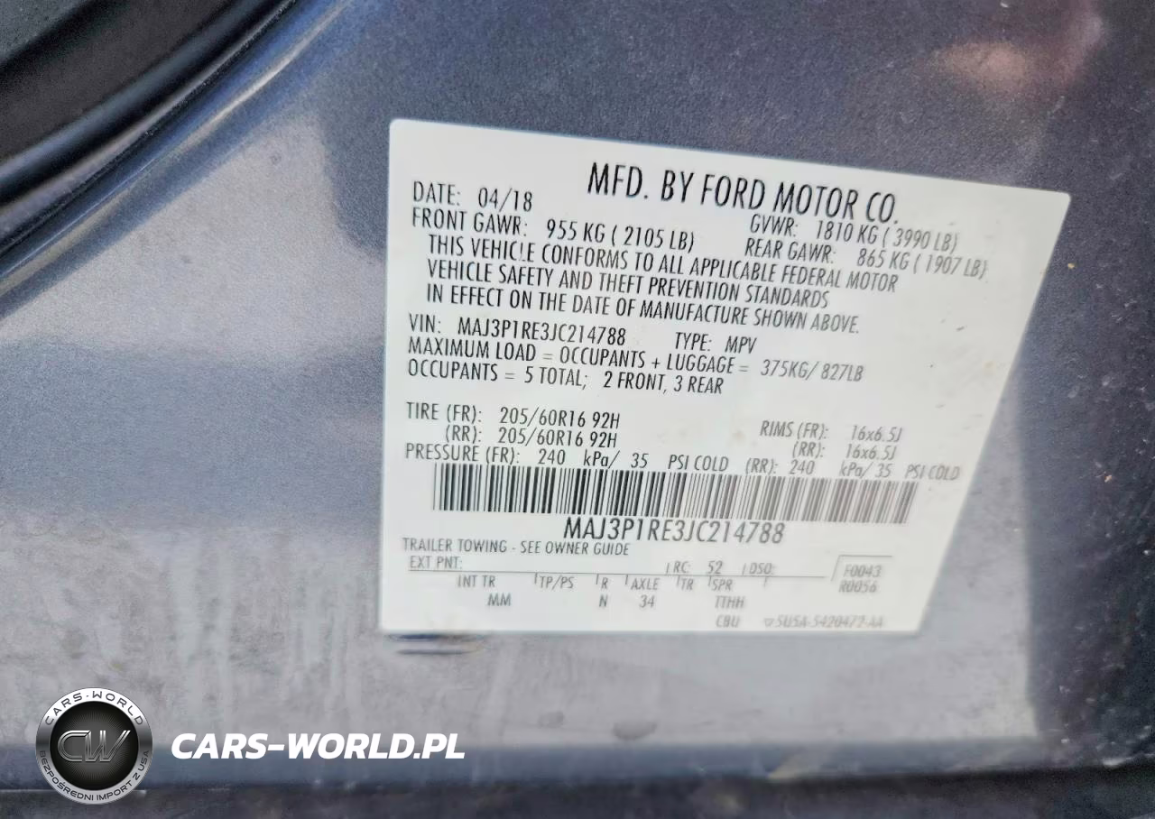 2018 Ford Ecosport S VIN:MAJ3P1RE3JC214788 - 13