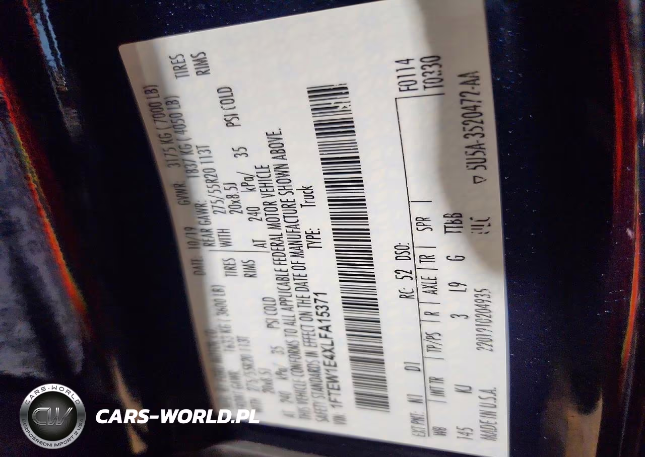 2020 Ford F150 Supercrew VIN:1FTEW1E4XLFA15371 - 13