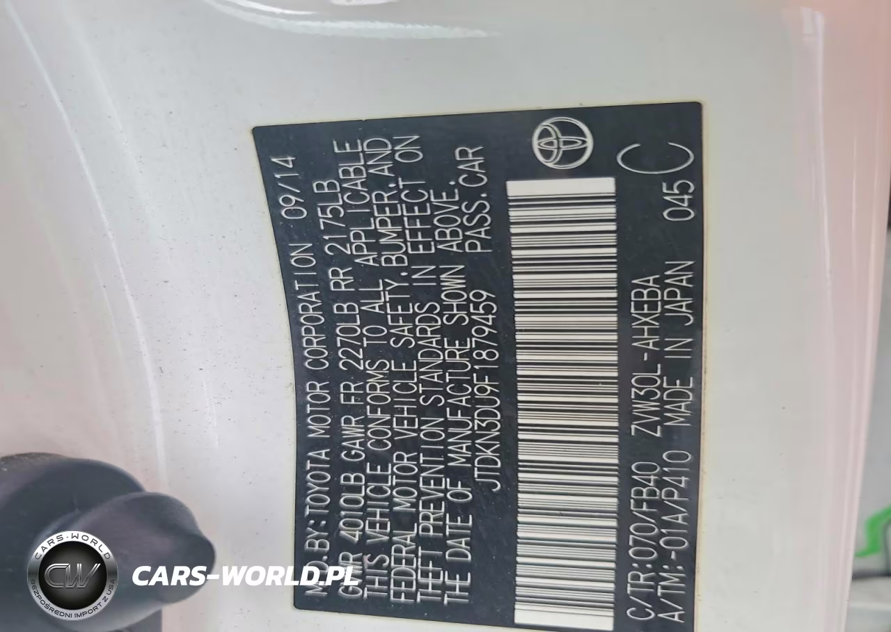 2015 Toyota Prius Two VIN:JTDKN3DU9F1879459 - 12