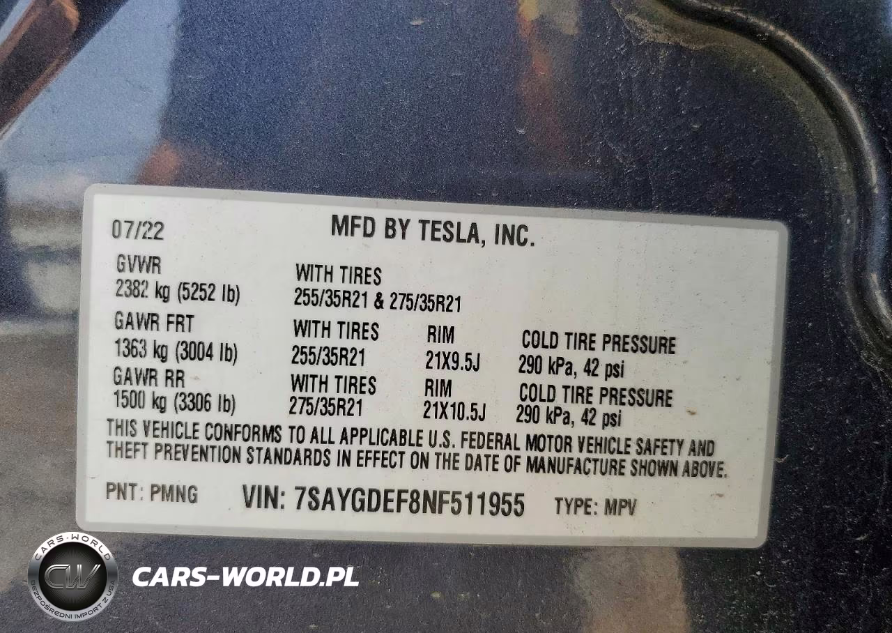 2022 Tesla Model Y VIN:7SAYGDEF8NF511955 - 13