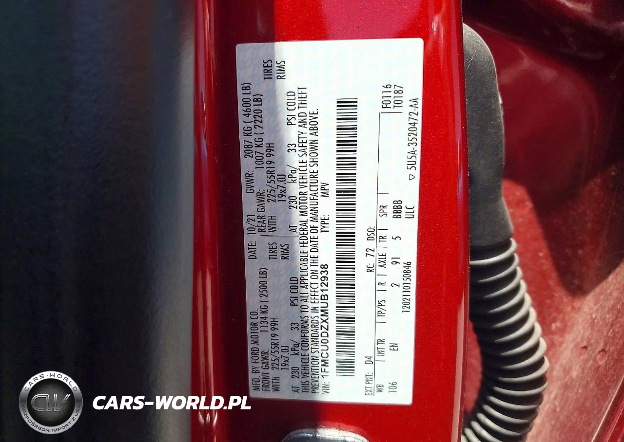 2021 Ford Escape Titanium VIN:1FMCU0DZXMUB12938 - 13
