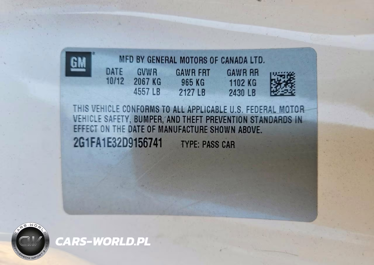2013 Chevrolet Camaro Ls VIN:2G1FA1E32D9156741 - 12