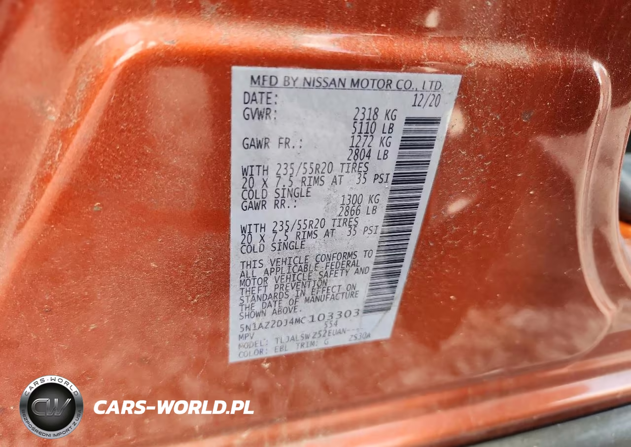 2021 Nissan Murano Platinum VIN:5N1AZ2DJ4MC103303 - 13