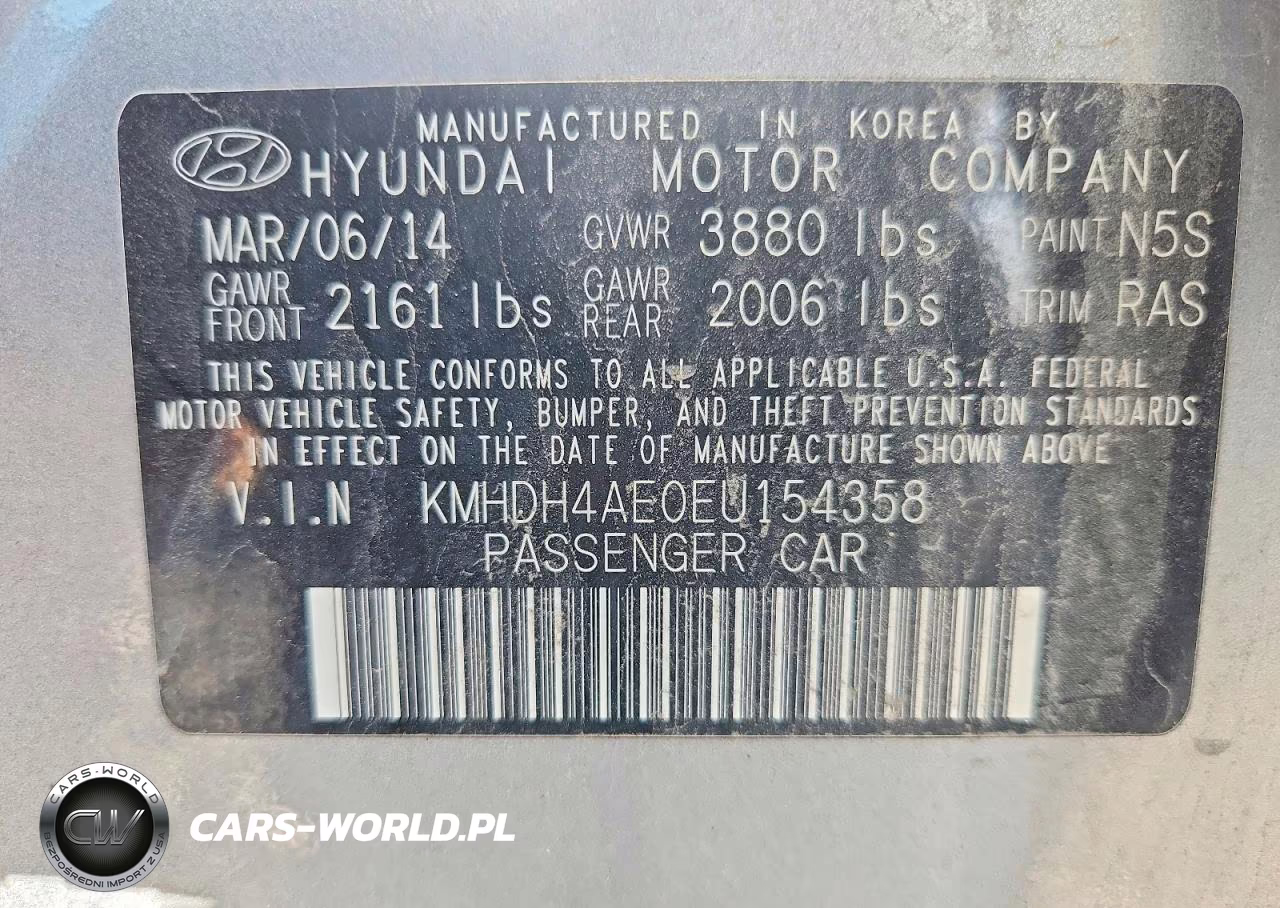 2014 Hyundai Elantra Se VIN:KMHDH4AE0EU154358 - 12