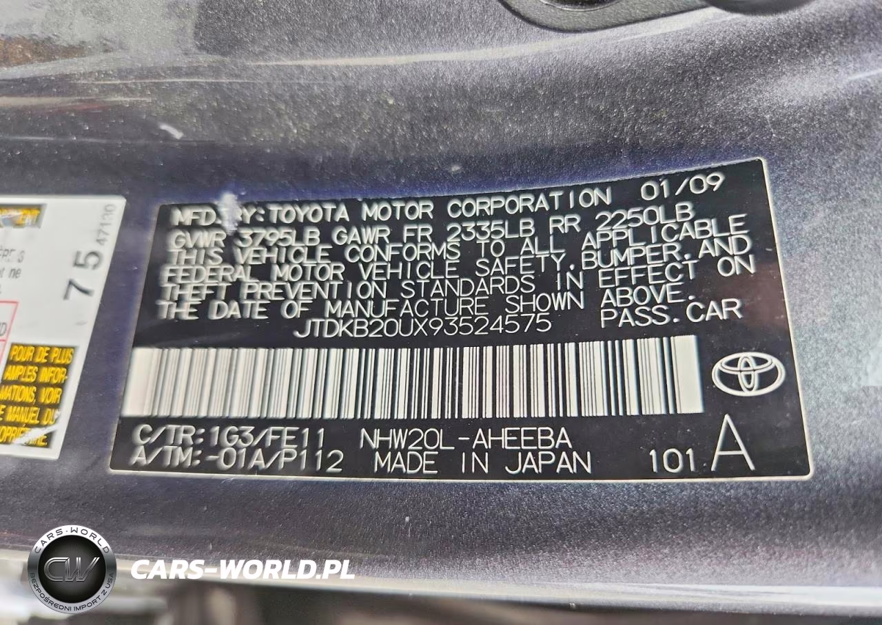 2009 Toyota Prius Base VIN:JTDKB20UX93524575 - 13