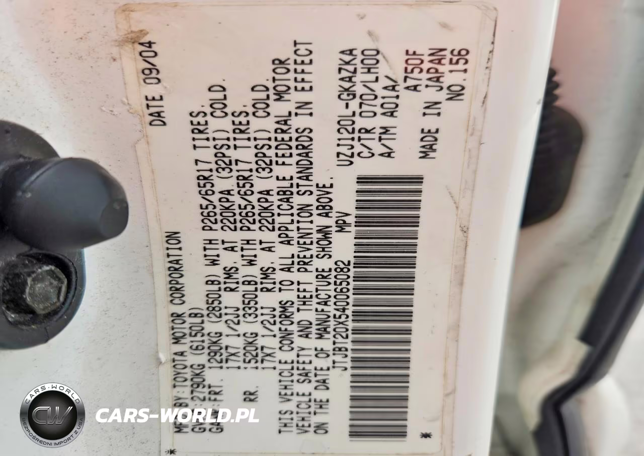 2004 Lexus Gx 470 VIN:JTJBT20X540065082 - 14