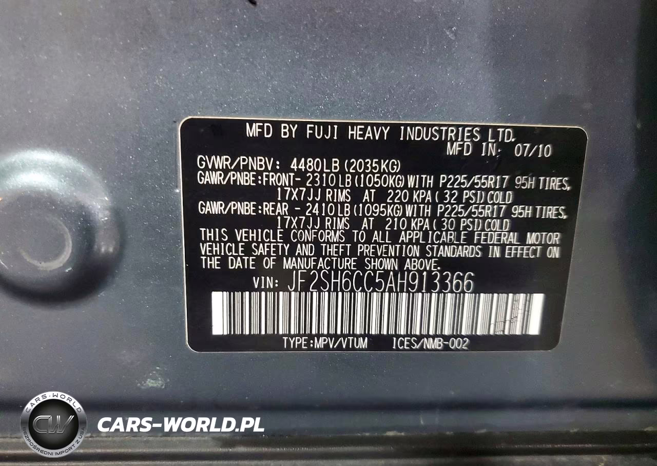 2010 Subaru Forester 2.5X Premium VIN:JF2SH6CC5AH913366 - 12