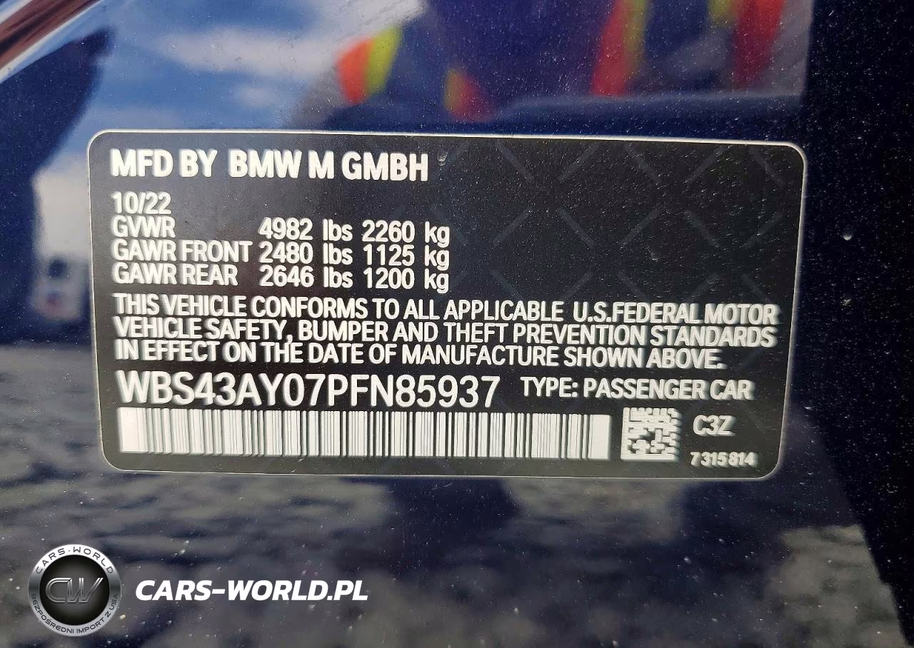 2023 BMW M3 Competition VIN:WBS43AY07PFN85937 - 12
