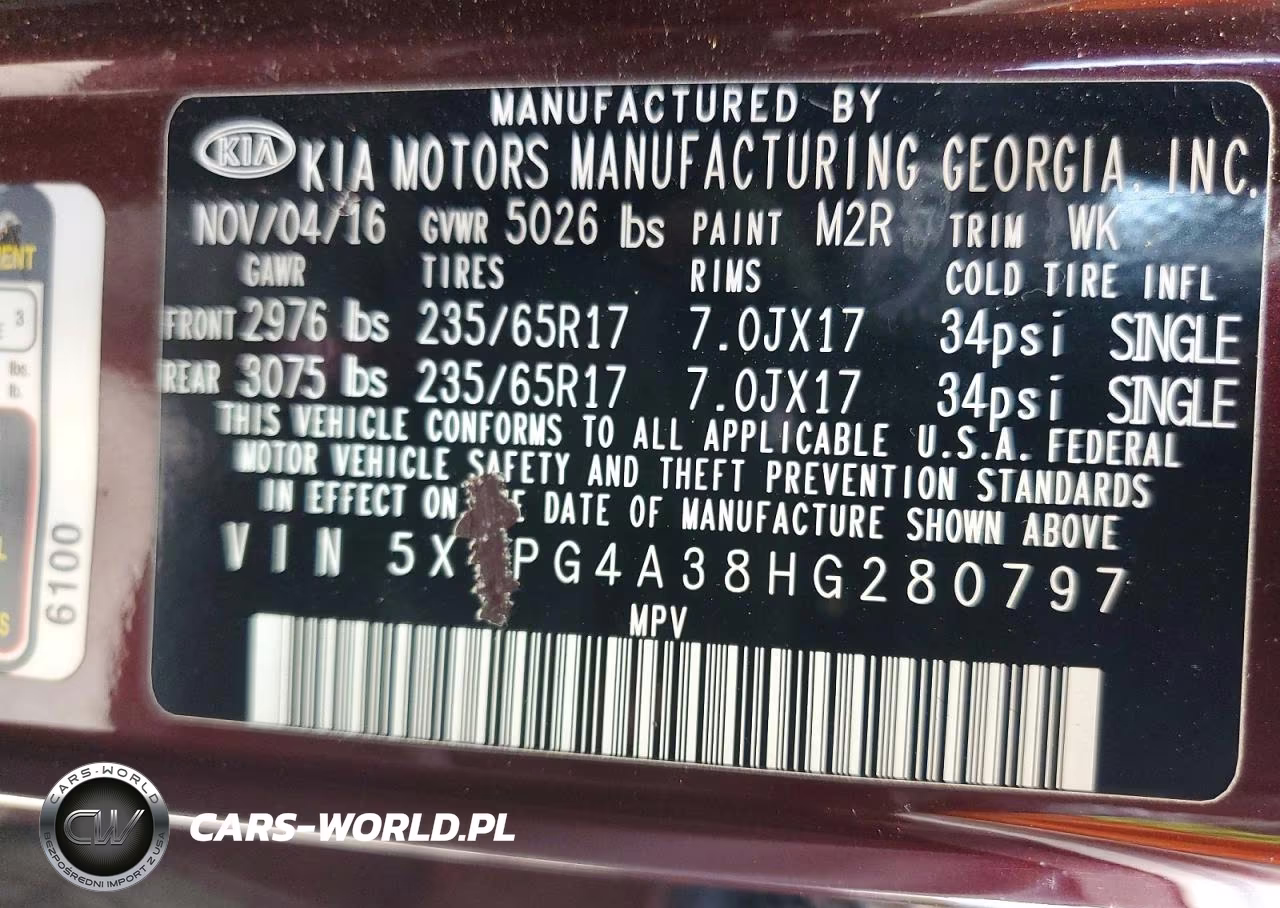 2017 Kia Sorento Lx VIN:5XYPG4A38HG280797 - 13