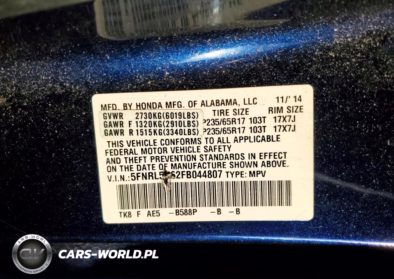 2015 Honda Odyssey Exl VIN:5FNRL5H62FB044807 - 13