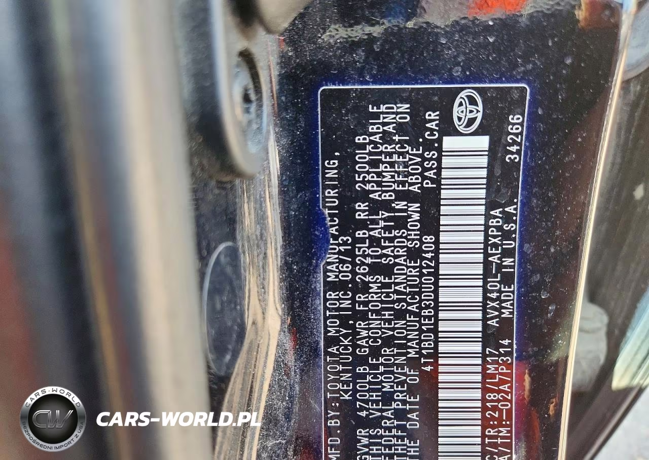 2013 Toyota Avalon Hybrid Limited VIN:4T1BD1EB3DU012408 - 12