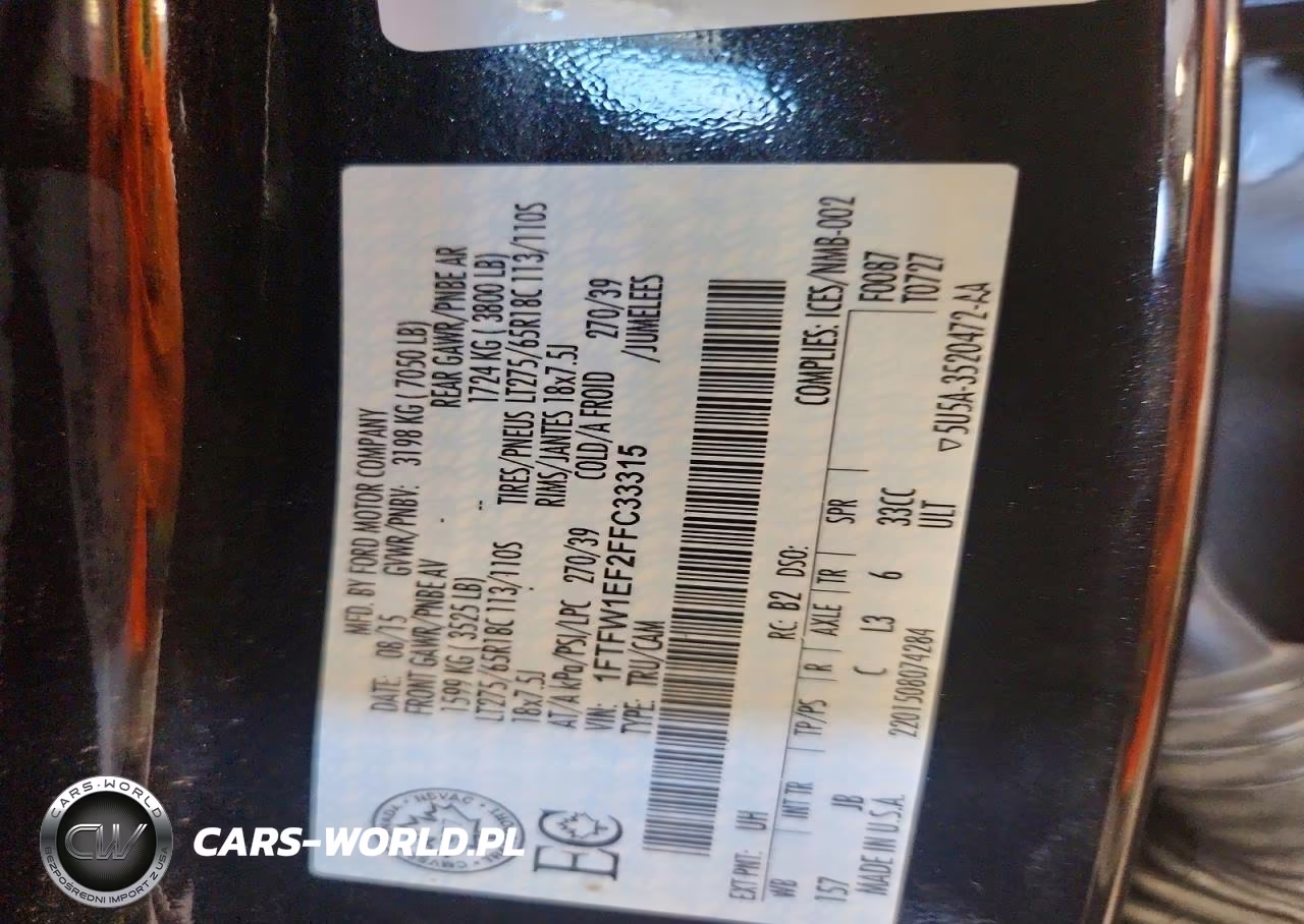 2015 Ford F150 Supercrew VIN:1FTFW1EF2FFC33315 - 12