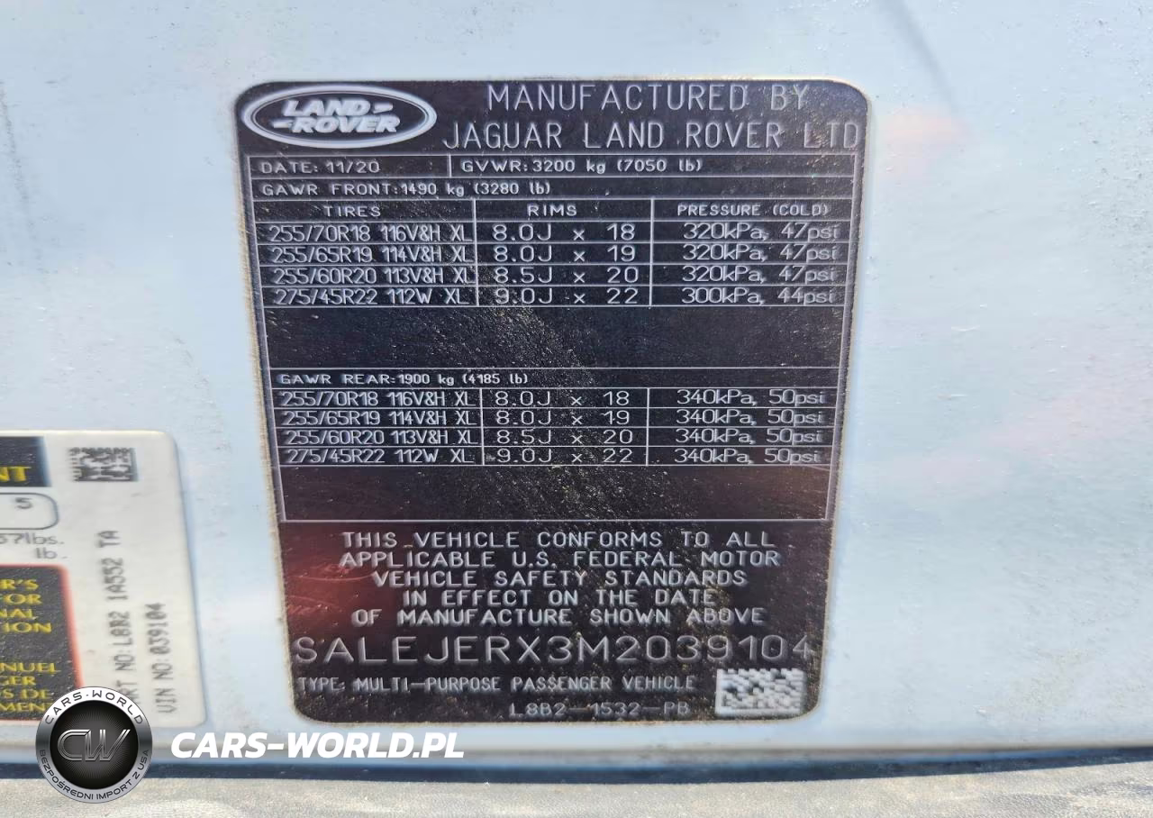 2021 Land Rover Defender 110 S VIN:SALEJERX3M2039104 - 13