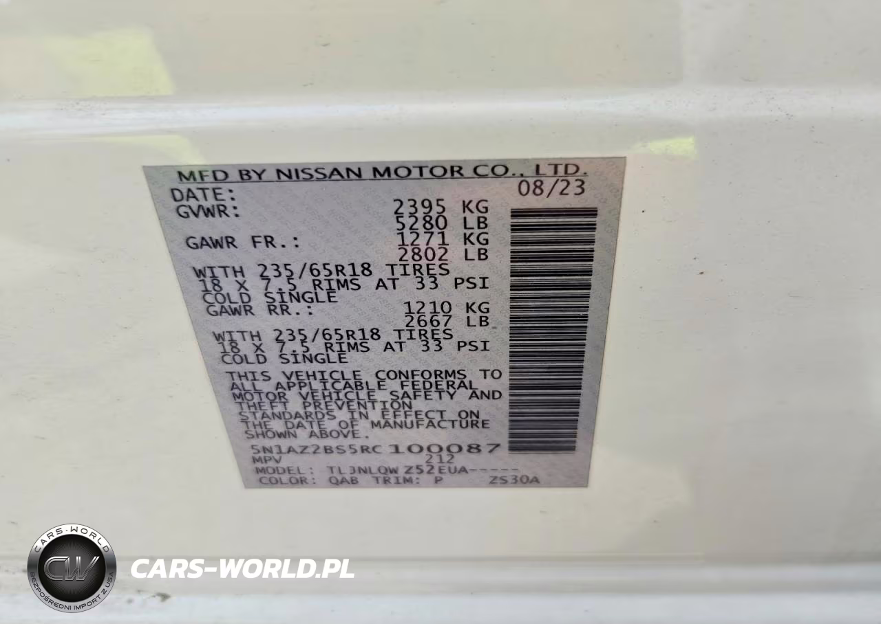 2024 Nissan Murano Sv VIN:5N1AZ2BS5RC100087 - 14