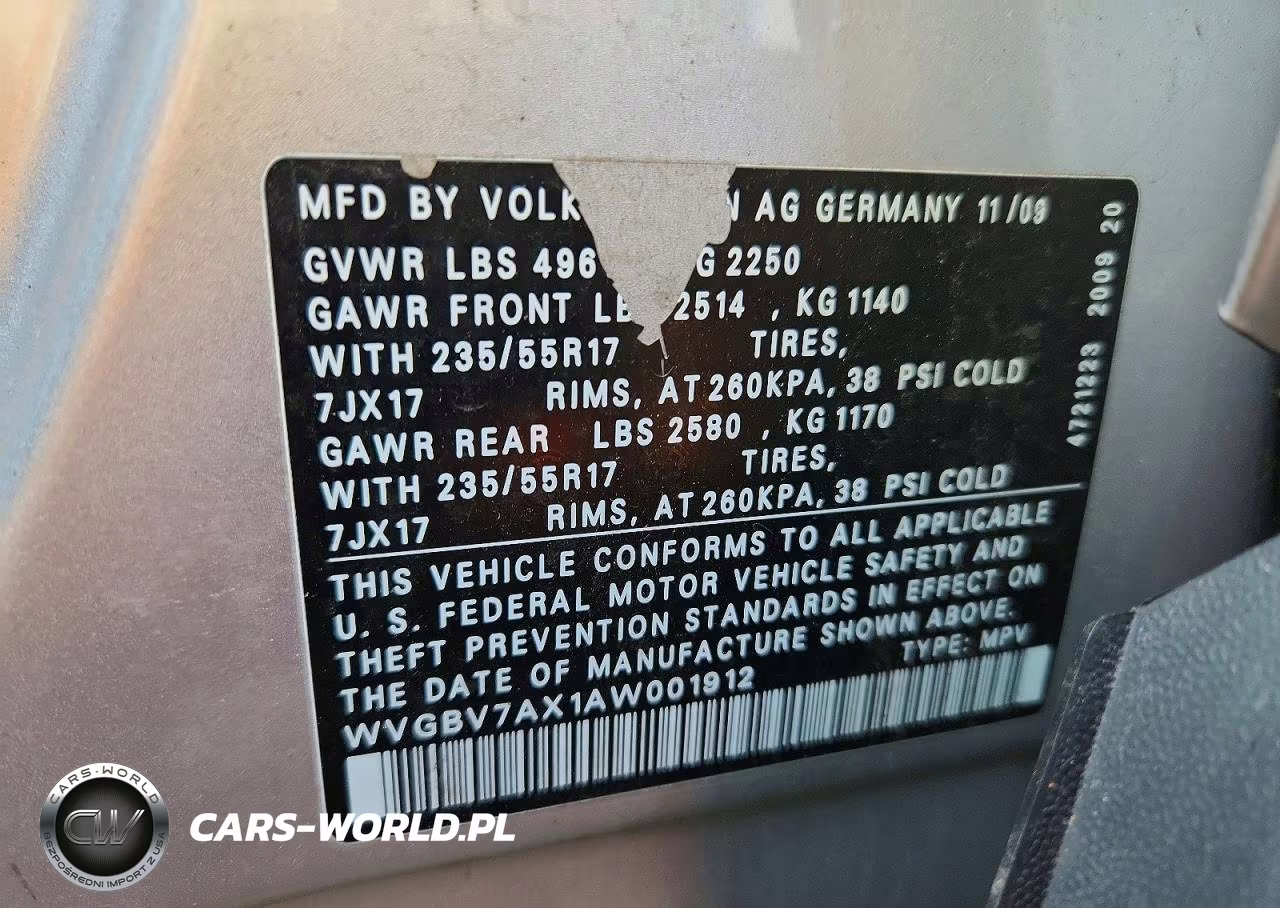 2010 Volkswagen Tiguan Se VIN:WVGBV7AX1AW001912 - 12